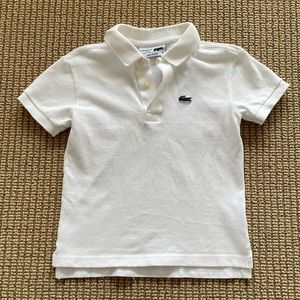 LaCoste size 6 white polo shirt